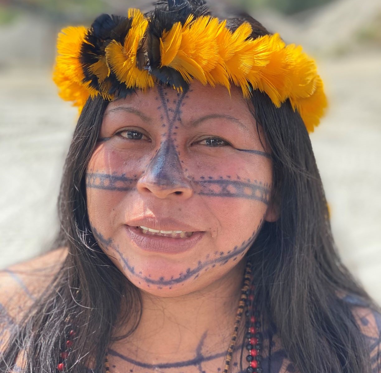 Líder Munduruku, Alessandra Karop depõe sobre a defesa da terra: "as palavras do governo incentivam a invasão e o desrespeito às terras indígenas" (Foto: Igor Tripolli/TV Globo)