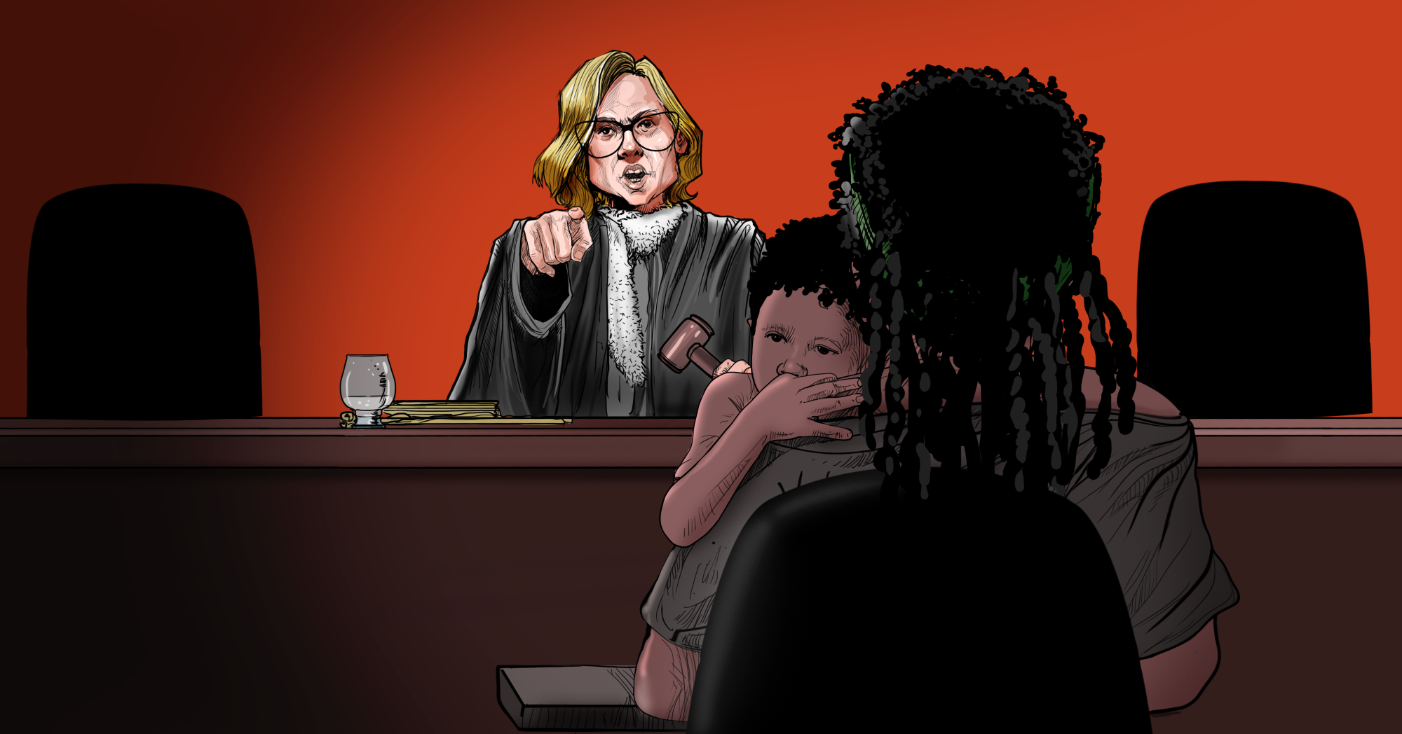 Na sentença com condenação a 12 anos por tráfico, a magistrada fez 14 menções aos filhos de Sandra: pena maior por ser mãe (Ilustração: Claudio Duarte)