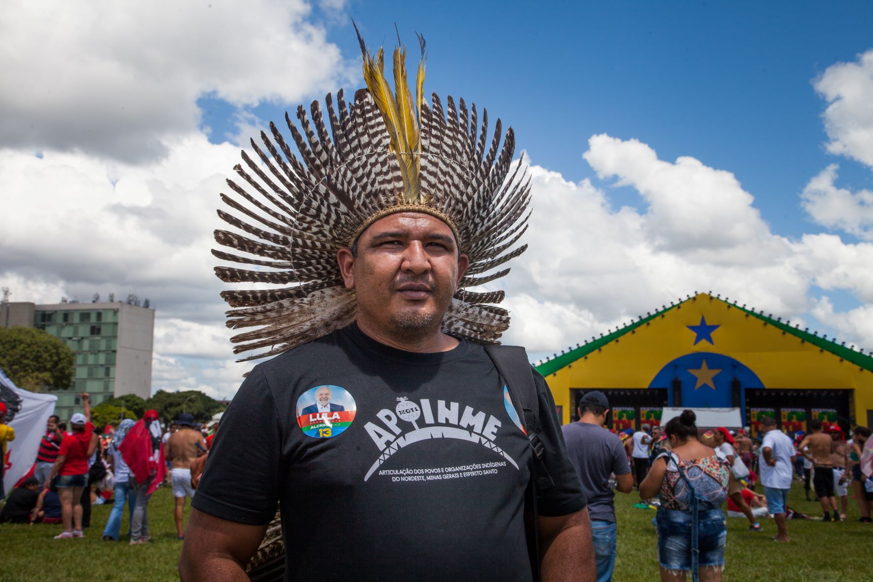 Sarapó Pankararu, agente de endemias e representante da Articulação dos Povos e Organizações Indígenas do Nordeste e Espírito Santo, em Brasília: regularização dos territórios indígenas num governo de reconstrução (Foto: Tatiana Reis)