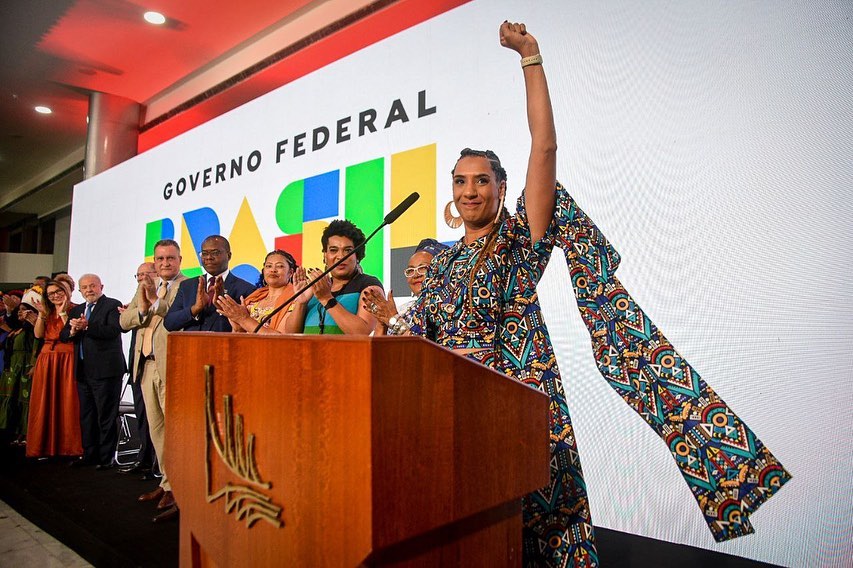 Anielle Franco na posse como ministra da Igualdade Racial: "O enfrentamento ao racismo e a promoção da igualdade racial é um dever de todos nós" (Foto: Ricardo Stuckert)