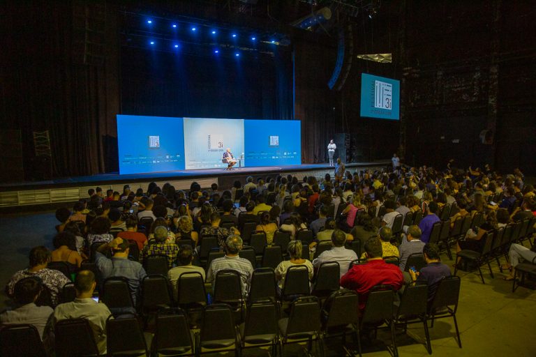 Abertura do Festival 3i 2019, na Fundição Progresso, no Rio de Janeiro: edição de 2023 evento de jornalismo será realizada em maio, novamente no Rio (Foto: José Cícero da Silva / Divulgação – 18/10/2019)