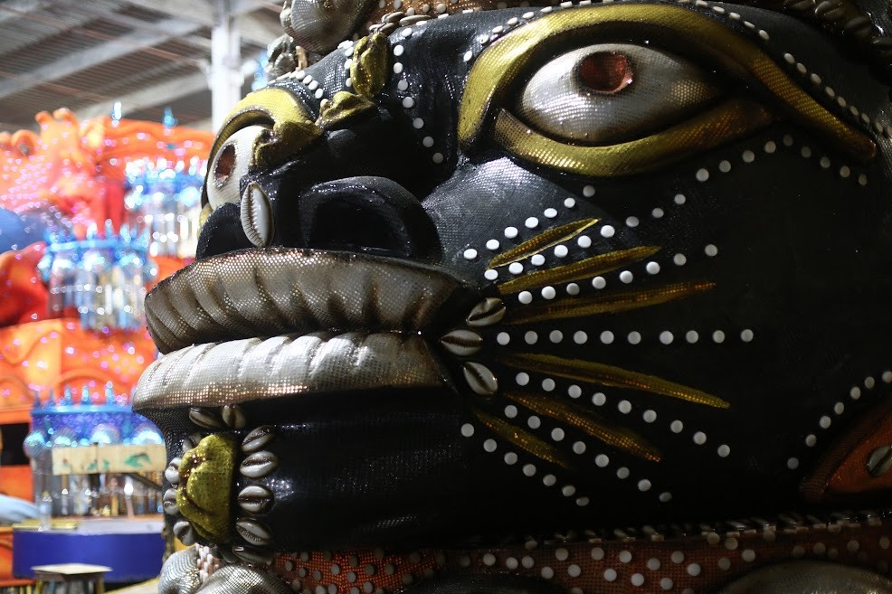 Detalhe do barracão da Unidos da Tijuca com enredo sobre a Baía de Todos os Santos: elogio do Brasil Popular no Carnaval 2023 das escolas de samba do Rio (Foto: Divulgação / Unidos da Tijuca)