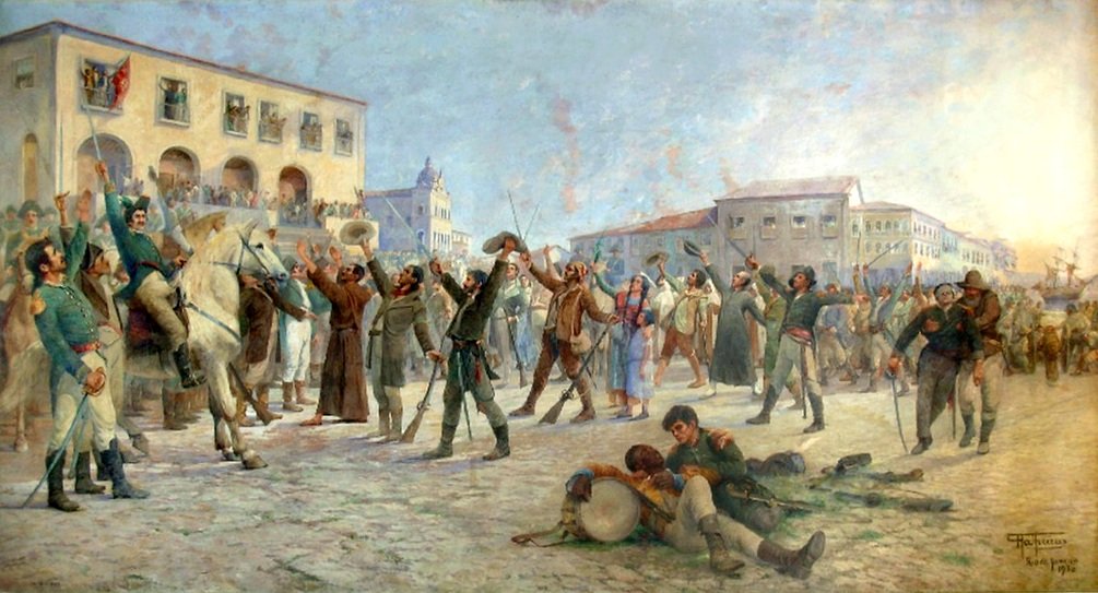 Quadro de Antônio Parreiras - 'O Primeiro Passo da Independência - retrata a comemoração dos brasileiros após a batalha de Cachoeira em junho de 1822: 16 meses de guerra na Bahia (Foto: Reprodução)