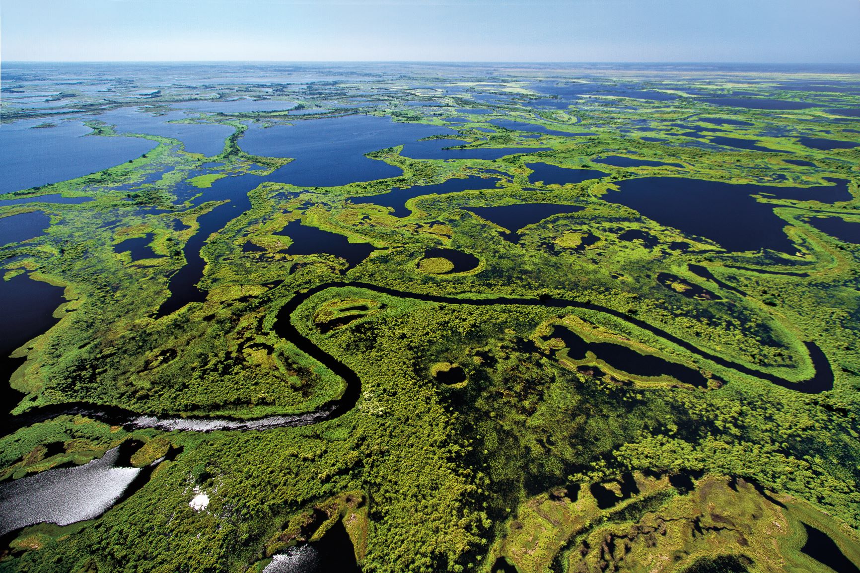 O Rio Paraguai, eixo central do Pantanal: para historiador Paulo Diener, "a água é a seiva de vida do Pantanal; devido ao excesso ou má distribuição de água, o sistema pode colapsar"