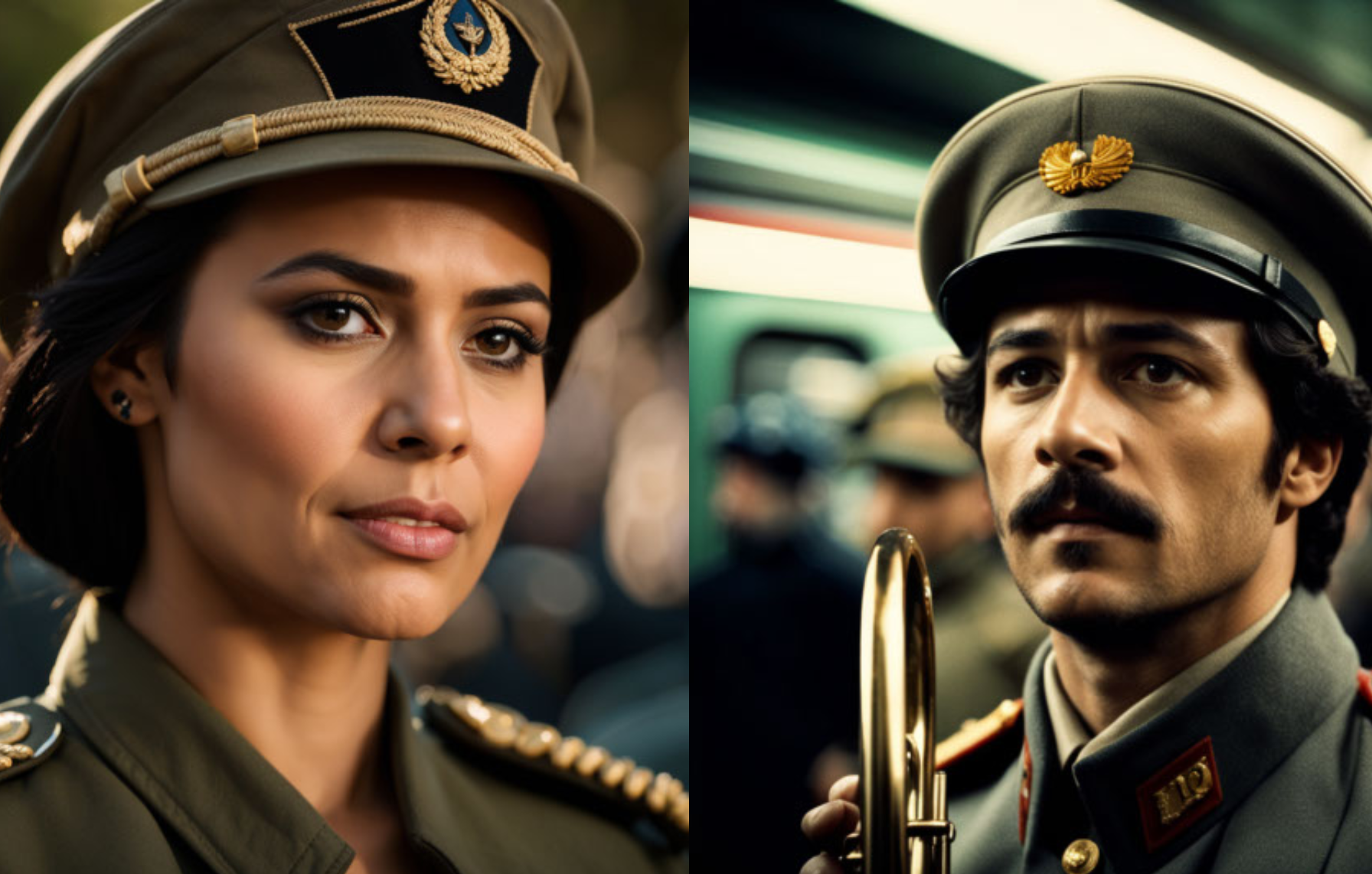 Maria Quitéria e o corneteiro Luís Lopes: imagens dos personagens da luta pela Independência na Bahia feitas com Inteligência Artificial (Reprodução)