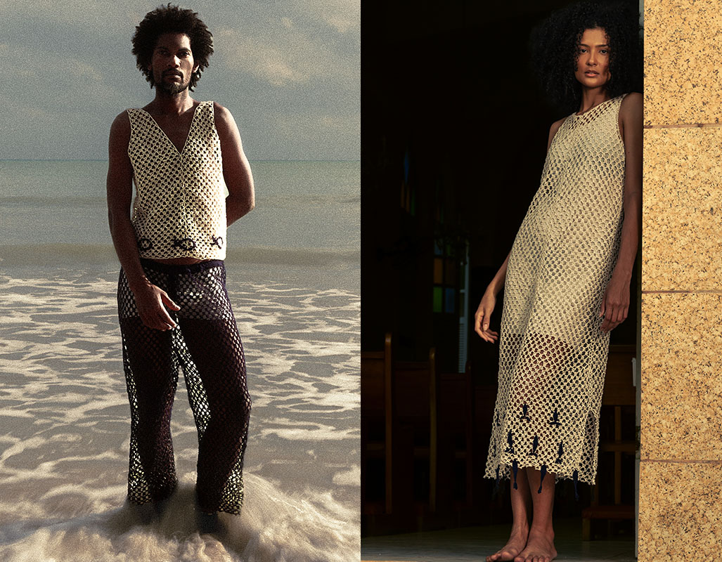 Coleção Ginga, desenvolvida pelas Rendeiras da Vila em parceria com a designer de produtos Maria Fernanda Paes. Foto Paulo Lucena