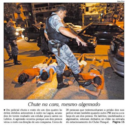 A foto na primeira página d'O Globo em 2005: fúria dos leitores. Reprodução