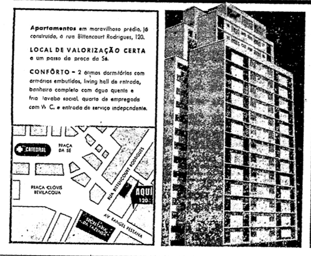 Anúncio de imóvel garante quarto de empregada com entrada independente: desigualdade histórica. Foto Reprodução