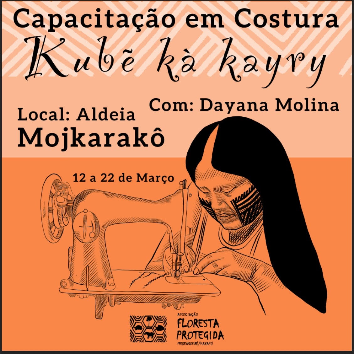 Day promove cursos com mulheres indígenas para ensiná-las o ofício da costura, com o propósito de proteger a terra, possibilitar a troca e fortalecer a autonomia financeira e criativa. Foto Acervo Pessoal