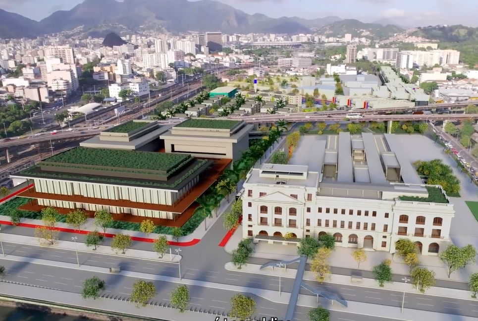 Projeto para área da Estação Leopoldina após a reforma: cursos técnicos do Instituto Federal do Rio, equipamentos culturais, prédios do Minha Casa, Minha Vida, centro de convenções e a Cidade do Samba 2 (Foto: Reprodução)