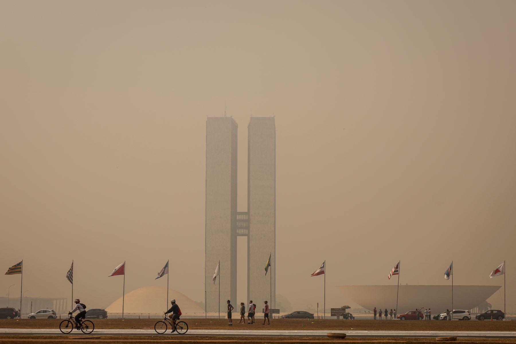 Fumaça de queimadas no interior paulista chega a Brasília e cobre Congresso: São Paulo tem recorde de incêndios (Foto: Marcelo Camargo / Agência Brasil)