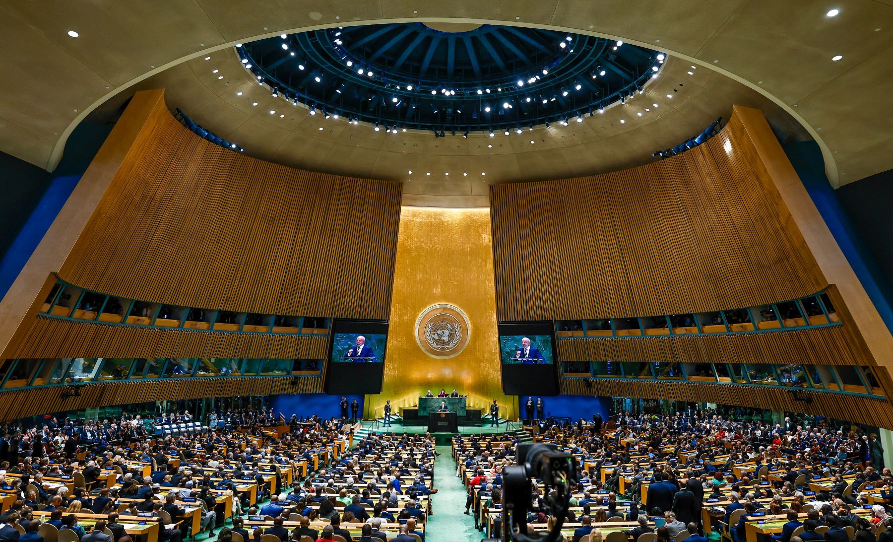 Lula discursa na Assembleia Geral da ONU: presidente do Brasil abordou temas como a crise climática, o multilateralismo, a soberania nacional e as guerras (Foto: Ricardo Stuckert / PR / Agência Brasil)