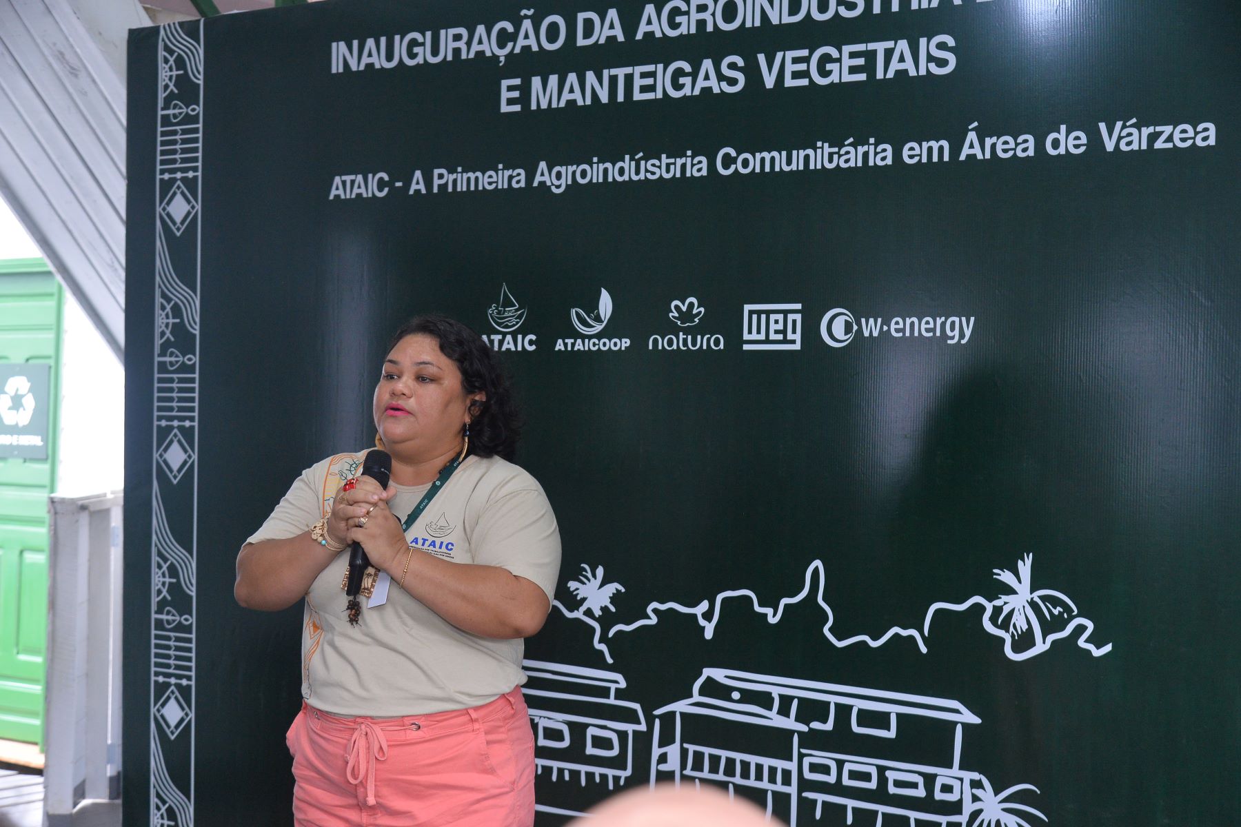 José Malheiro na inauguração da agroindústria da Ataic, na Ilha das Cinzas: "este ambiente também é viável para desenvolver outros projetos" (Foto: Anderson Águia / Natura / WEG)