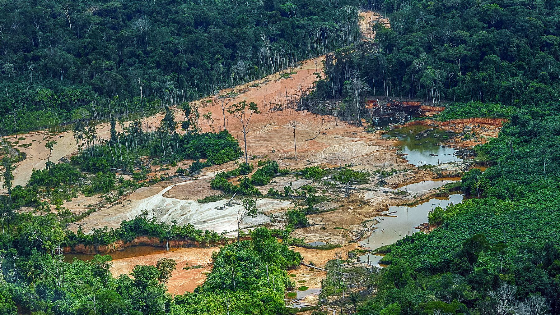Garimpo ilegal em terra indígena de Roraima: povos enfrentam ataques armados, violências sexuais e aliciamento (Foto: Leo Otero / MPI / Agência Brasil)